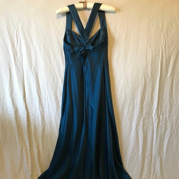 Floor-Length Teal Calvin Klein Dress - Picture 3 of 6